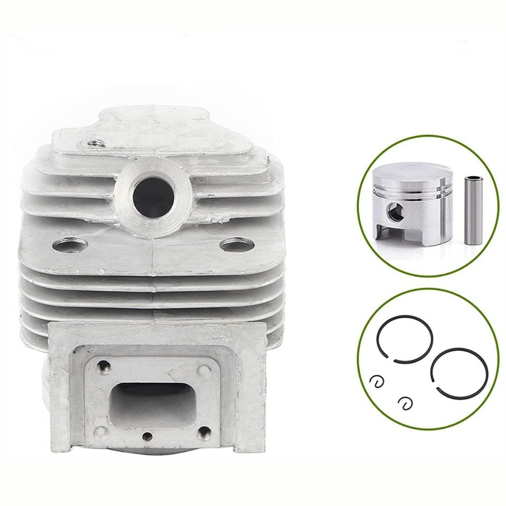 Kit Cilindro Pistão 44mm Com Anel Juntas E Vela P/ Roçadeira