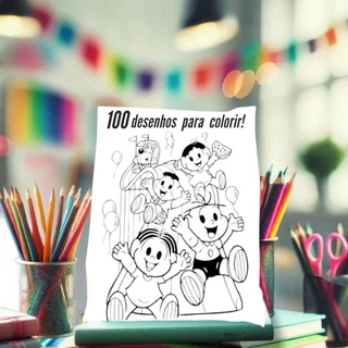 Desenho para colorir turma da Monica - Lembrancinha de Aniversário kit com 100 desenhos em Oferta na Shopee