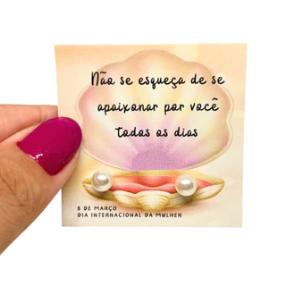 50 Pares Brinco de Pérola + Tag Dia Internacional das Mulheres | Lembrancinha Brinde Mimos em Oferta na Shopee