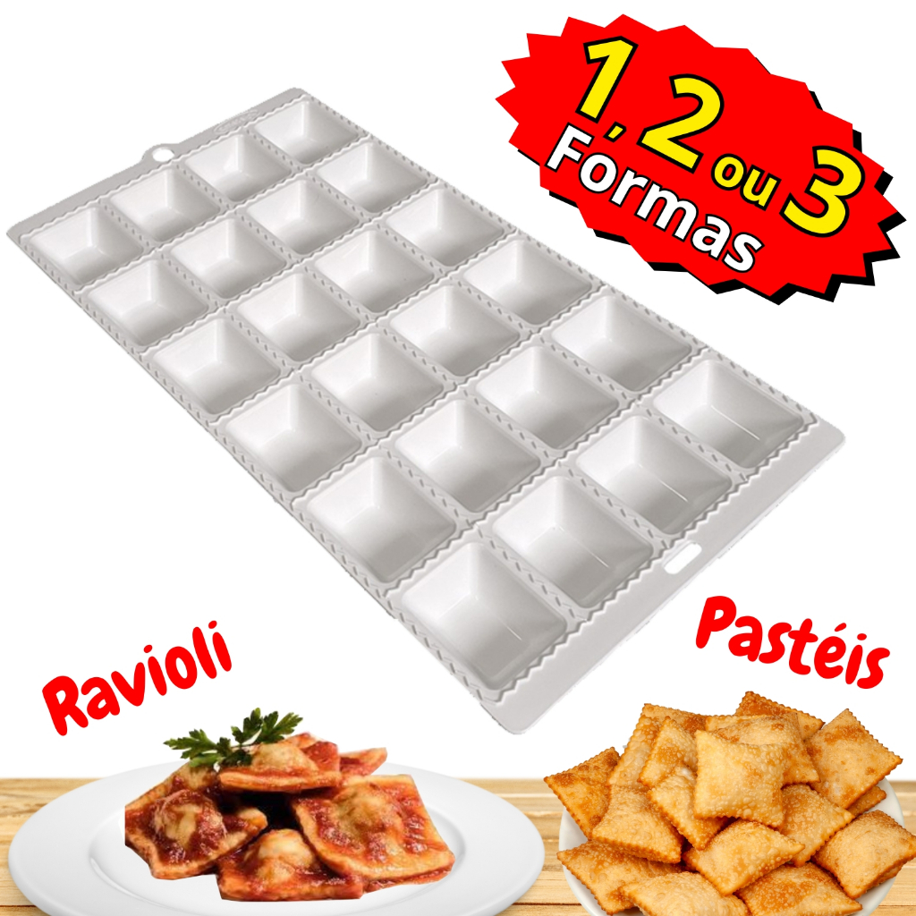 Forma de Pastel Kit Forma 24 Cavidades Ravioli Prático