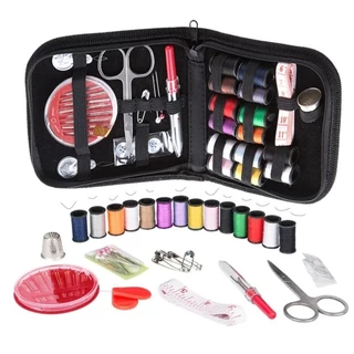 Kit Costura Viagem Acessórios Agulhas Linha Tesoura Bolsa Zíper Completo em Oferta na Shopee