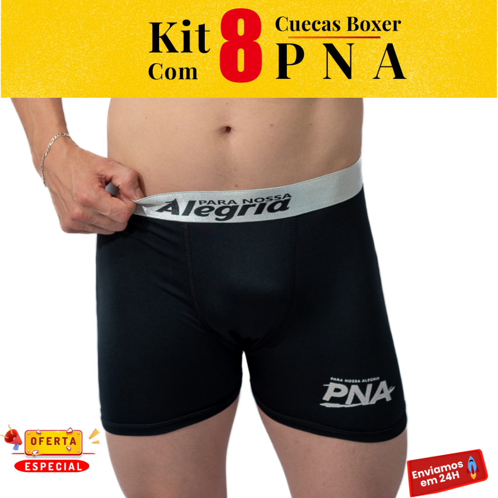 8 Cuecas Boxer PNA Original Masculina - Coeca box Masculino | Shopee Brasil