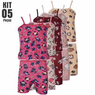 Kit Com 5 Pijamas Baby Dool Infantil Roupa de Dormi Criança Menina em Oferta na Shopee