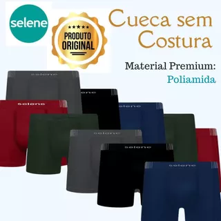 Kit 8 Cuecas Selene de Poliamida com Perna Mais Longa e Sem Costura Mais compridas Boxer Masculina