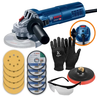 Kit Esmerilhadeira GWS 9-125 S Bosch 900W Lixadeira com Discos