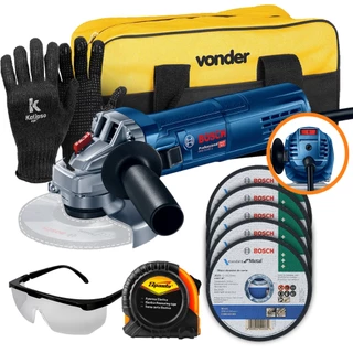 Kit Esmerilhadeira GWS 9-125 S Bosch 900W + Bolsa e Discos