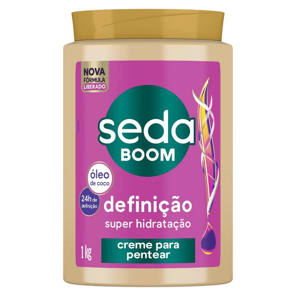 Seda Boom Definição 1KG Creme para Pentear Super Hidratação | Shopee Brasil