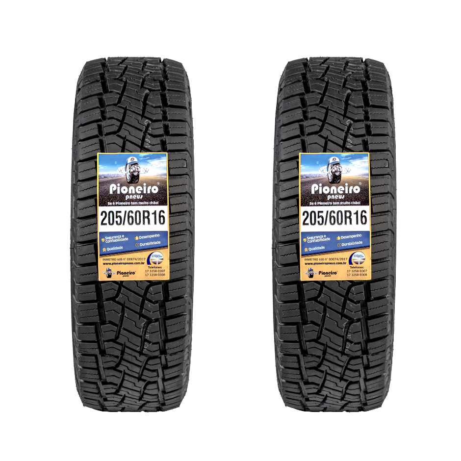 KIT 2 PNEUS ARO 16 205/60 R16 INMETRO PIONEIRO REMOLD PROMOÇÃO