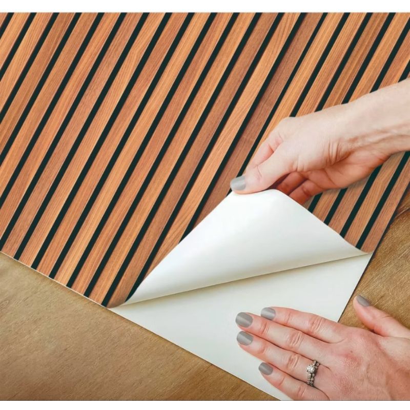 Papel de Parede Ripado Marmorizado Parede Chão Teto Adesivo 5 metros ...