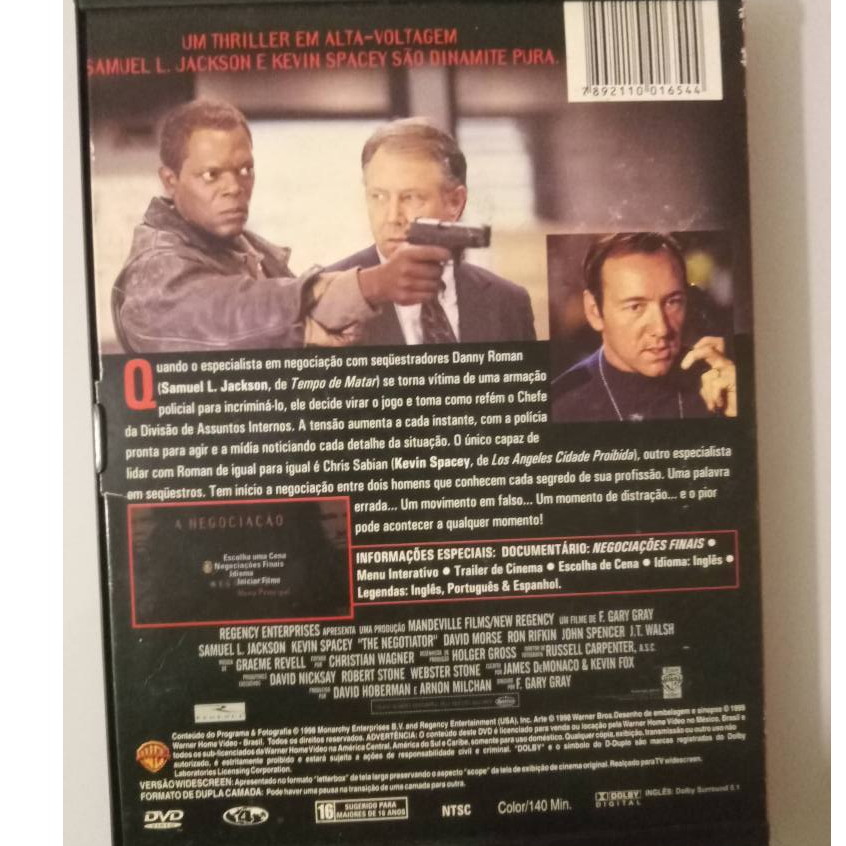A negociação - dvd - Samuel l. jackson - kevin spacey - legendado