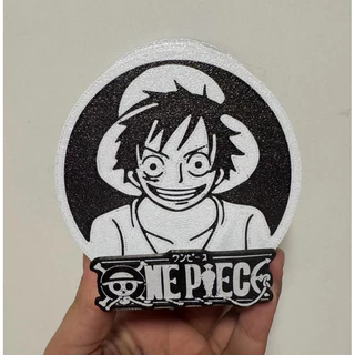 Porta Copos One Piece com suporte os 10 personagens na impressora 3D Preto e branco.