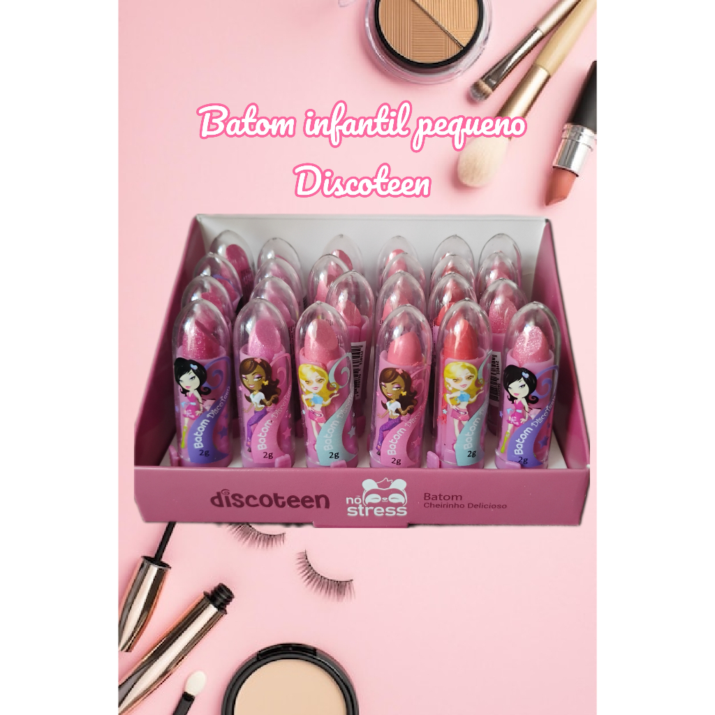 Kit Com 6 Mini Batom Infantil Menina Blogueira Balada Fashion Cores ...