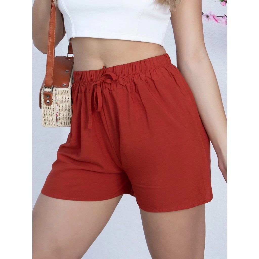 Short Soltinho Viscolycra Feminino Liso Viscose sem Bolso Curto ...