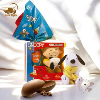 PROMOÇÃO Ovo de Páscoa Snoopy Cacau Show Pelúcia Infantil Exclusiva