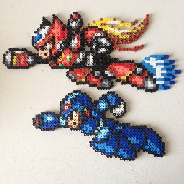 Zero e Mega Man do Mega Man X em Pixel Arte (ímã / Totem)
