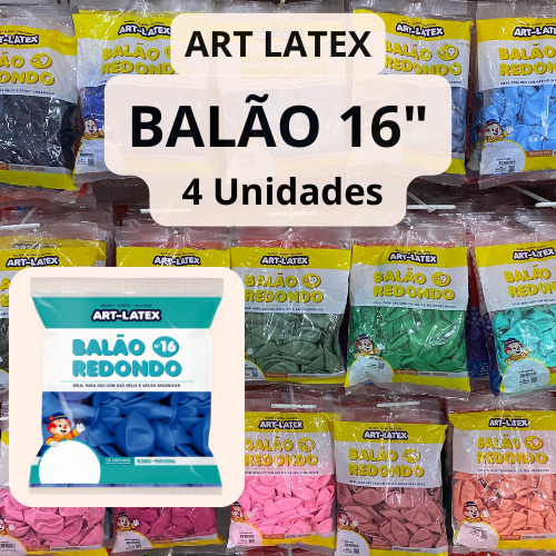 Balão Bexiga para Festa Redondo - Art Latéx - 16 polegadas - 4 Unidades ...