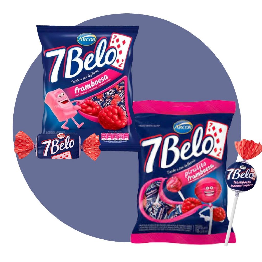 Kit Pacote de Bala 7 Belo 500g + Pirulito 7 Belo 500g | Shopee Brasil