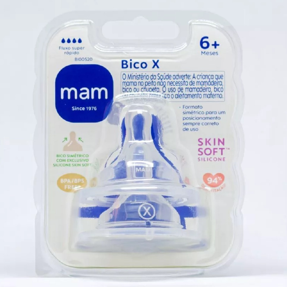 Bico Mamadeira X MAM 6+m - FLUXO SUPER RAPIDO c/2 uni | Shopee Brasil