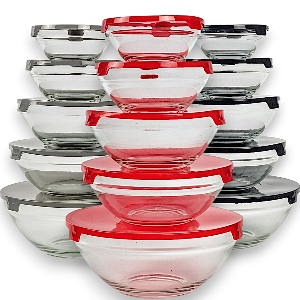 kit 5 pote vasilha de vidro tigela com tampa potes redondo vidros bowl