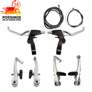 Kit De Freio V-brake Orbital Aluminio C/ Maçaneta Tipo Logan