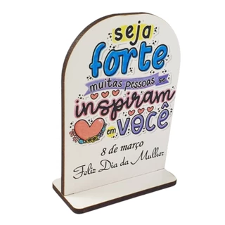 Kit de Lembrancinhas "Dia Internacional Da Mulher" Colorida 8cm em Mdf em Oferta na Shopee
