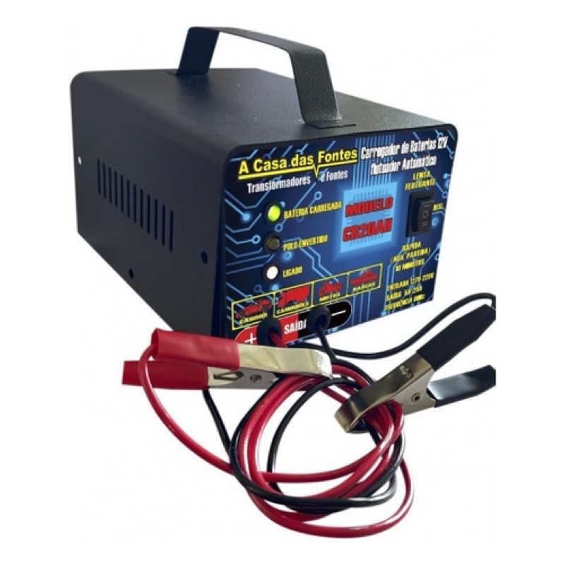 Carregador De Bateria 12v Carro E Moto 20ah Bivolt Até 300a | Shopee Brasil