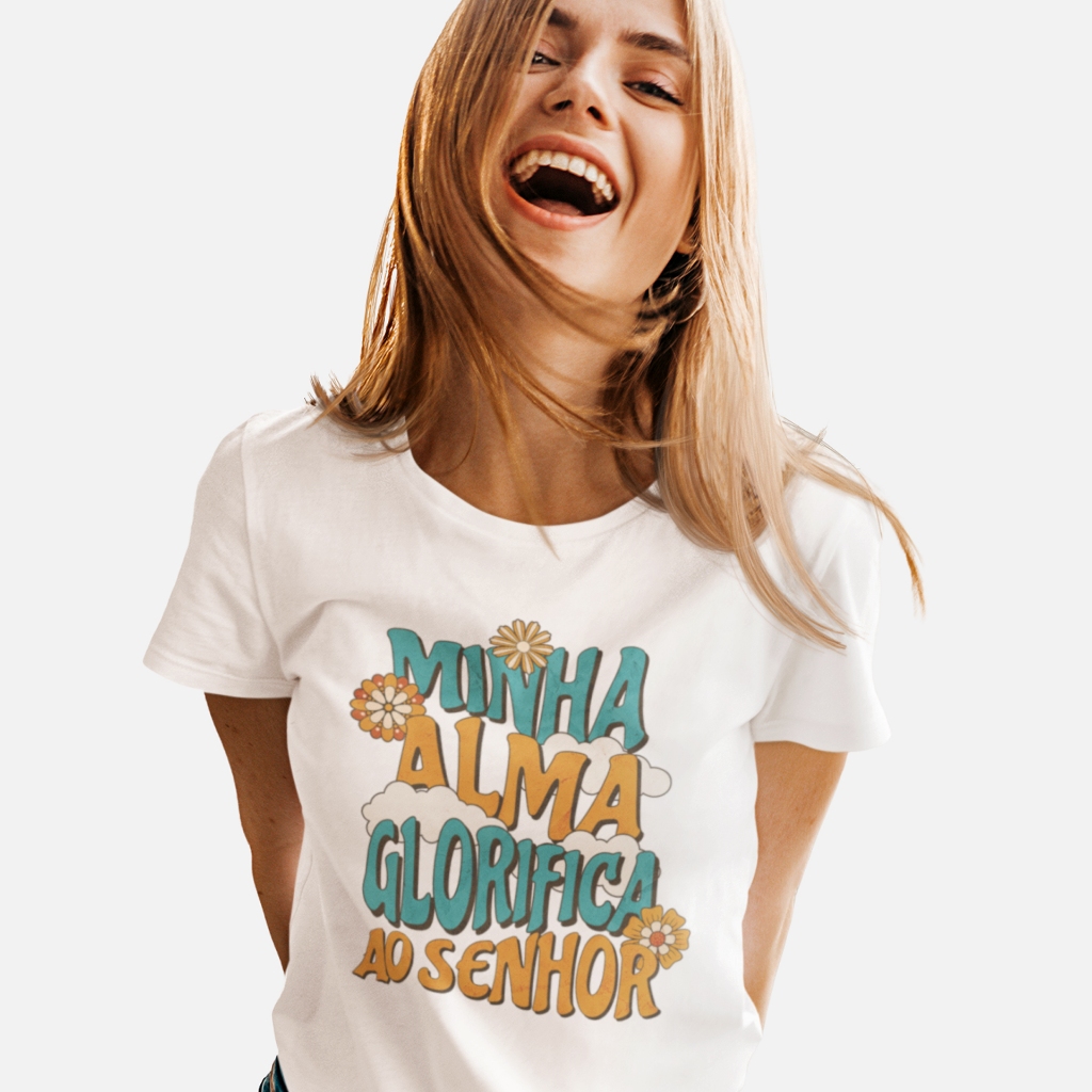 Camisa Católica Minha Alma Glorifica ao Senhor Blusas Católicas ...