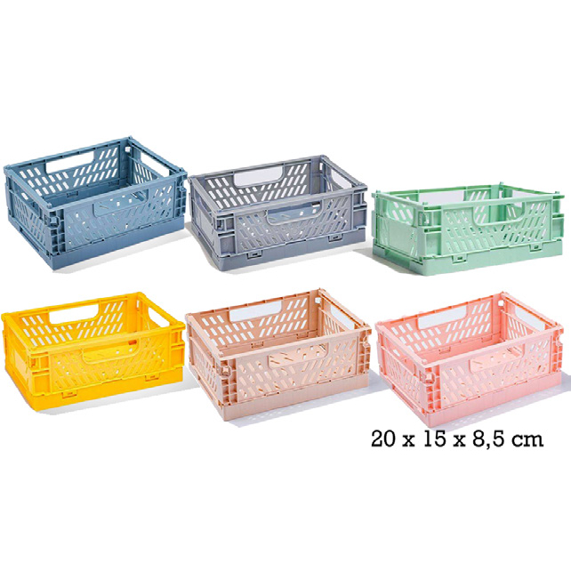 CESTO CAIXA ORGANIZADOR DE PLASTICO RETANGULAR DOBRAVEL COM ALCA 20X15X8,5CM