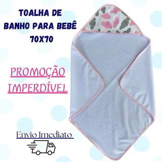 Toalha de banho para bebê Toalha de Banho infantil 70x70 cm Menina Menino