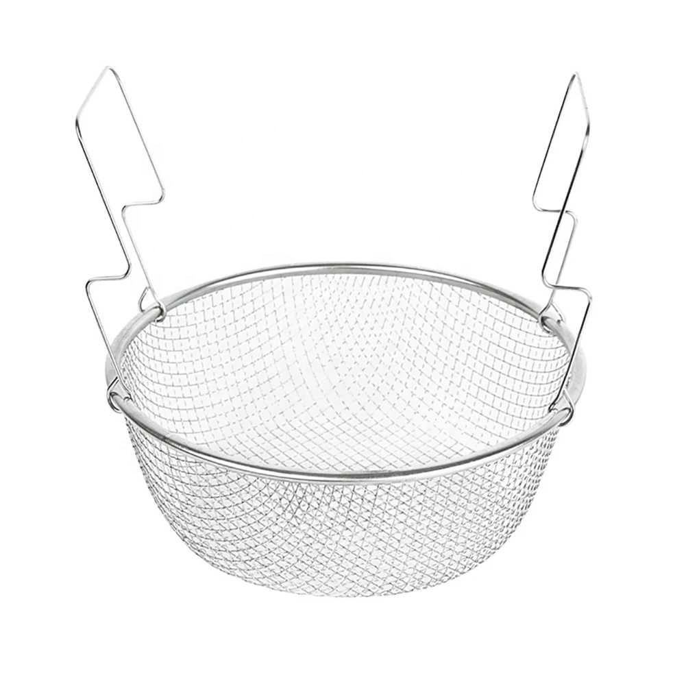 Cesto para Fritura Fritadeira Inox 22cm/26cm Reforçado c/ Pe