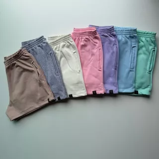 Kit 5 Shorts feminino de Bolso bermuda no moletom short academia feminino com cintura alta