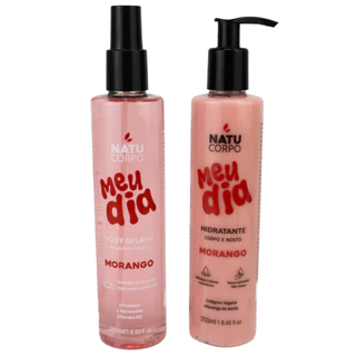 Kit Morango Natucorpo Body Splash 250ml + Hidratante 250ml