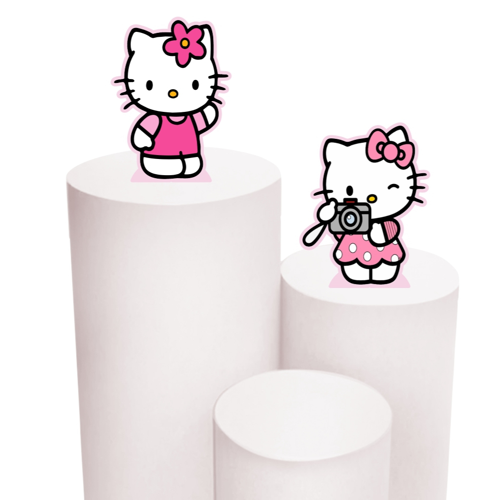 Kit de Display 2 de 20cm Totens para Decoração de Festa Hello Kitty em ...