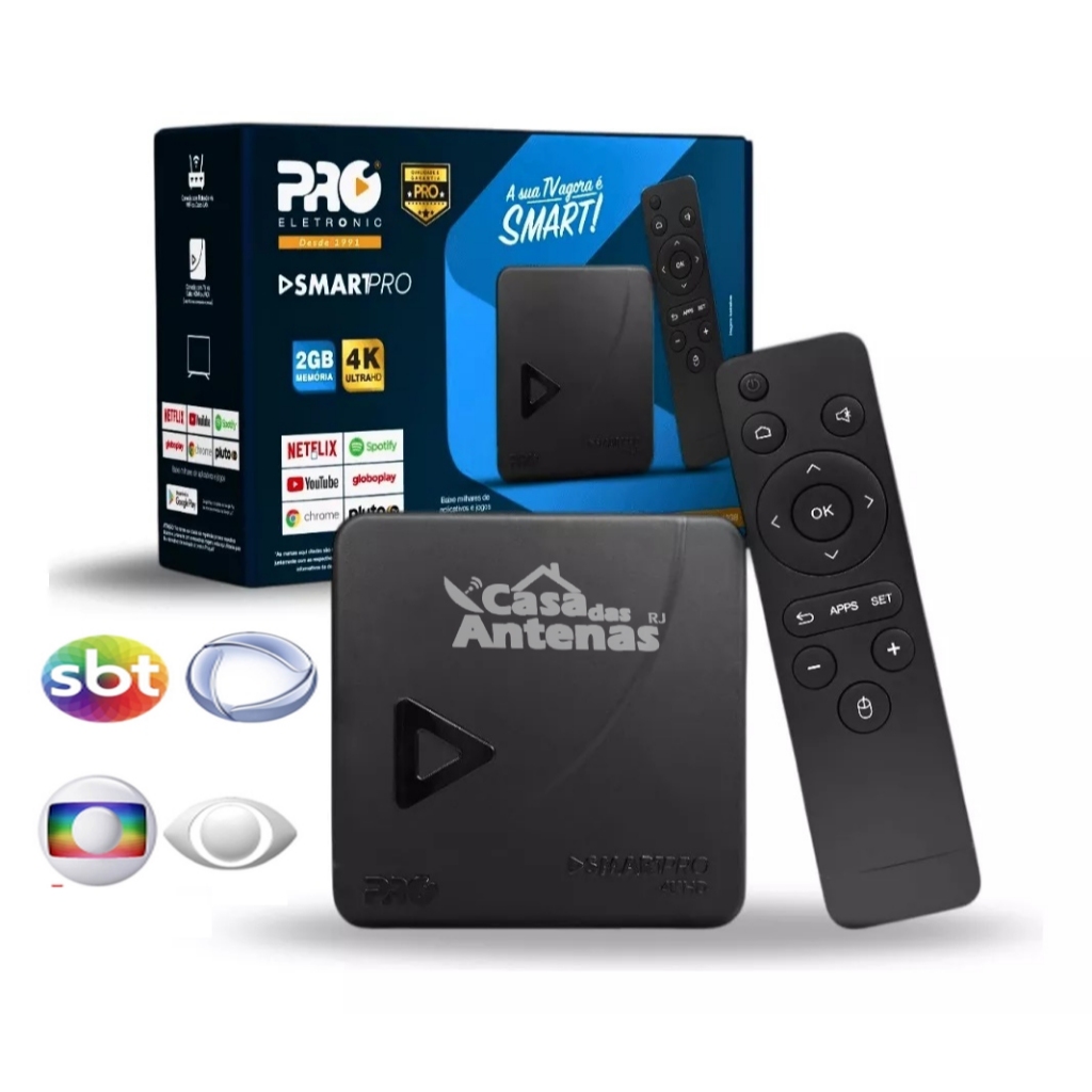 Smart Box Tv Proeletronic Prosb-3000 com canais abertos