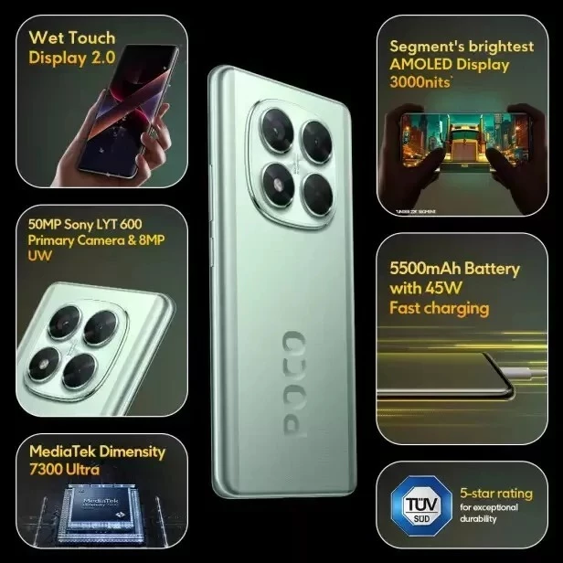 Smartphone Poco X7 5G 512GB 256GB 12GB 8GB RAM Tela 6.67 Versão GLOBAL LANÇAMENTO 2025