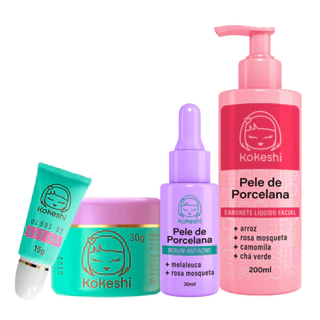 Kit Skin Care Pele de Porcelana Kokeshi Serum Antiacne