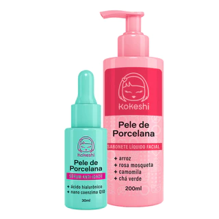 Kit Kokeshi Sabonete Facial Pele Porcelana Sérum Anti-idade