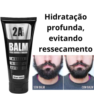Balm Para Barba e Bigode 2A For Men Modela Hidrata Anti Frizz