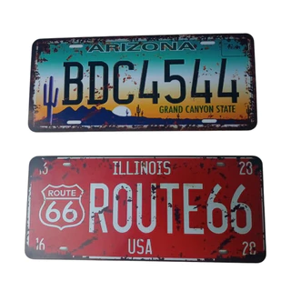 kit com duas placas estilo tema americano Grand Canyon Rota 66 Arizona