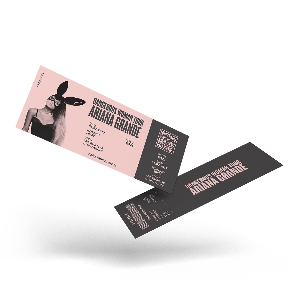 Ariana Grande dangerous women tourグッズ Ingresso Colecionável Ariana Grande - Dangerous Woman Tour