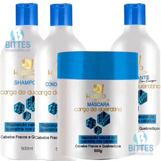 Kit Carga De Queratina Hábito Cosméticos Cauterização Produto profissional Cabelo