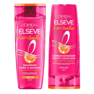 Kit Liso dos Sonhos Shampoo + Condicionador 200ml Elseve Loréal Paris