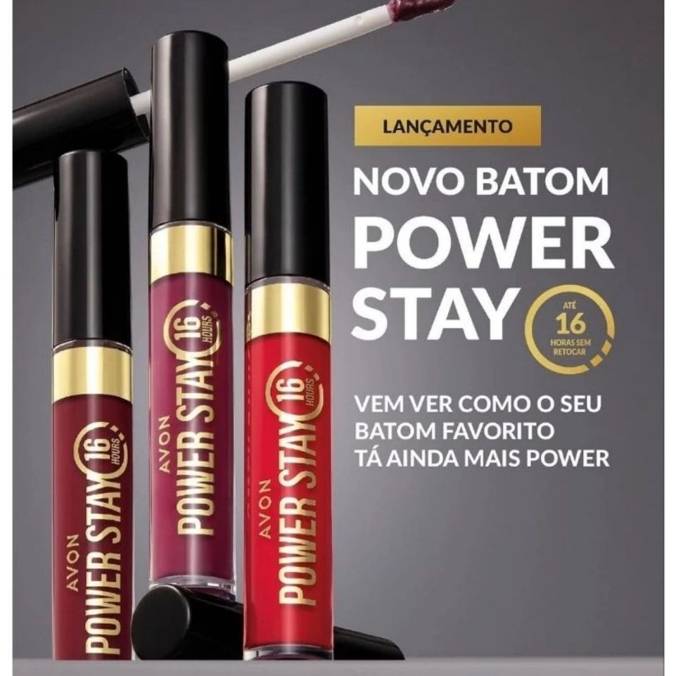Power Stay Batom Líquido Matte 16h Avon - Escolha o Seu | Shopee Brasil