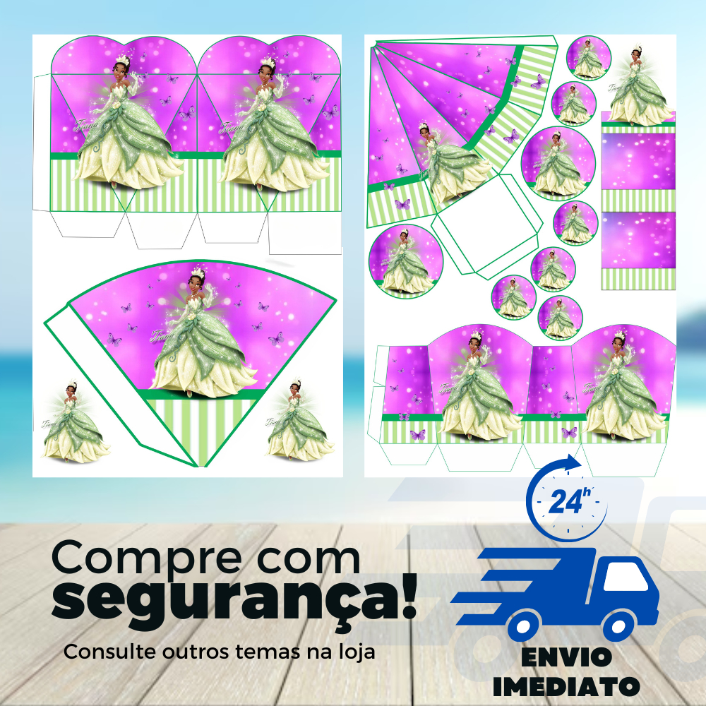 Envio 24H - PRINCESA TIANA A PRINCESA E O SAPO KIT LEMBRANCINHAS COM 75 ...