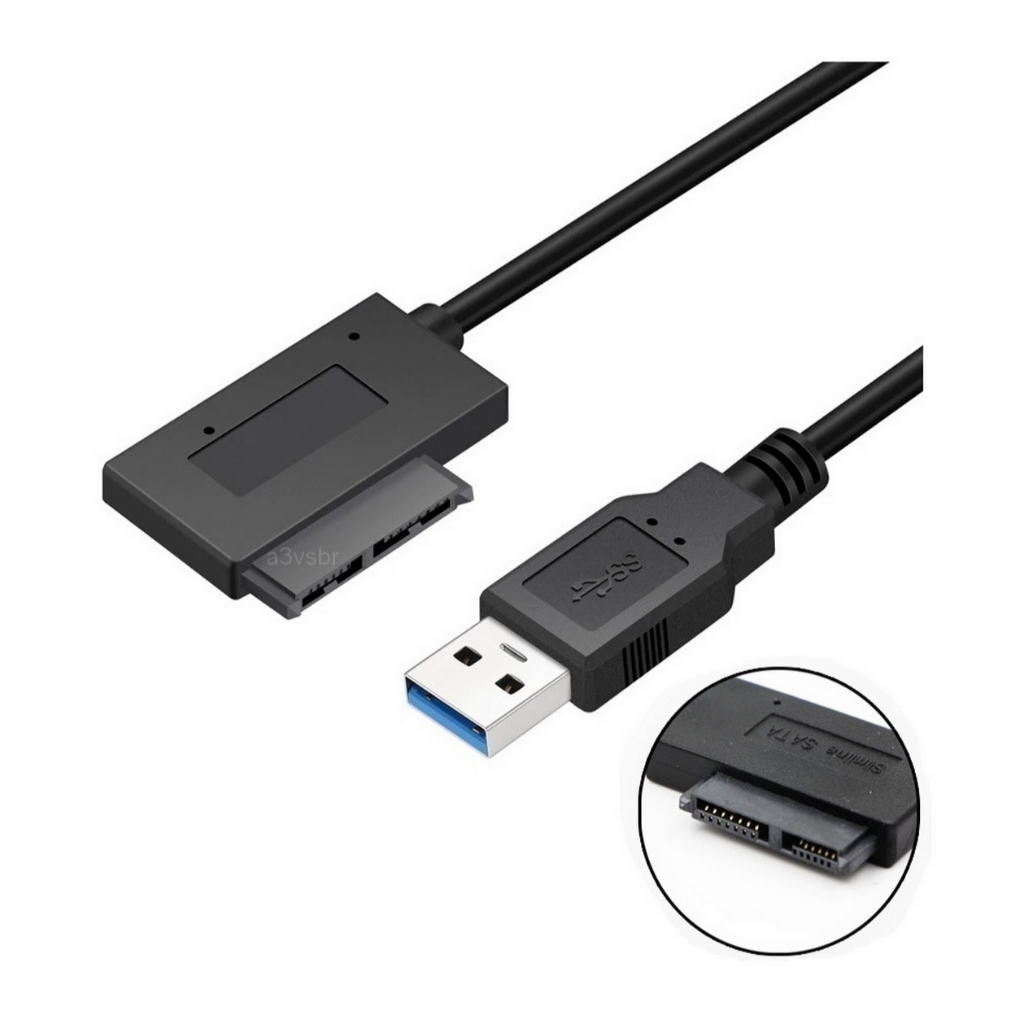 Cabo adaptador conector usb mini sata 13 pinos cd dvd rom drive case ...