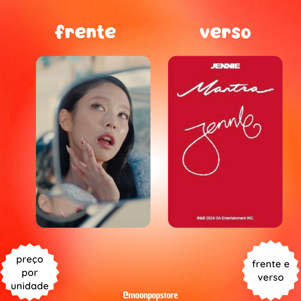 Photocard Kpop Jennie Blackpink Mantra - VALOR POR UNIDADE