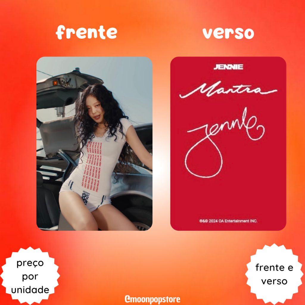 Photocard Kpop Jennie Blackpink Mantra - VALOR POR UNIDADE