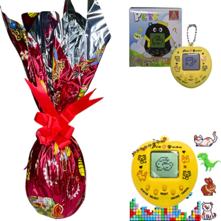 Ovo da páscoa infantil ao leite 250gr com brinquedo tamagoch bichinho virtual