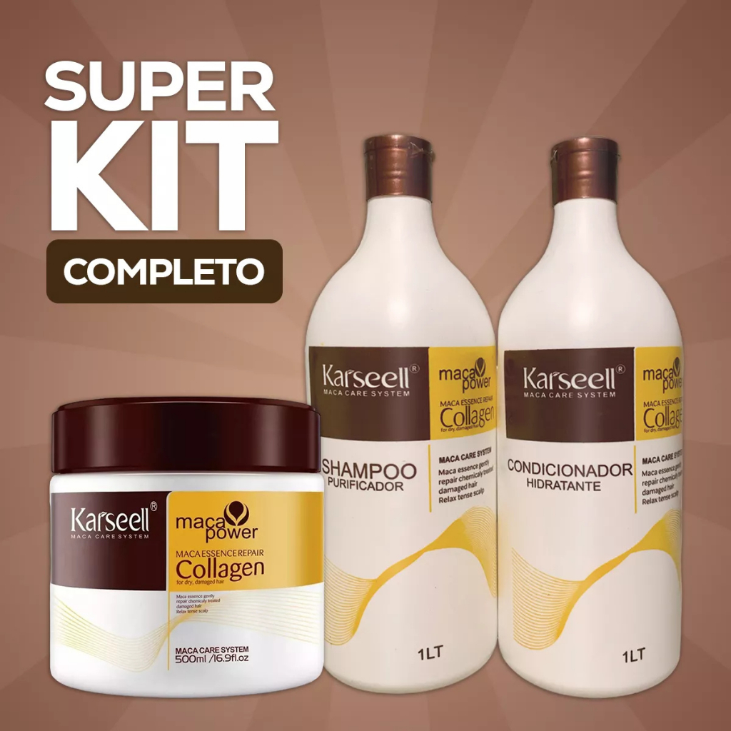Shampoo e Condicionador Karseell Collagen Cabelo Original Máscara de ...