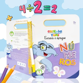 Livro Caderno De Caligrafia Infantil Caneta Apagável Números - Espiral Maletinha + de 70 Atividades em Oferta na Shopee